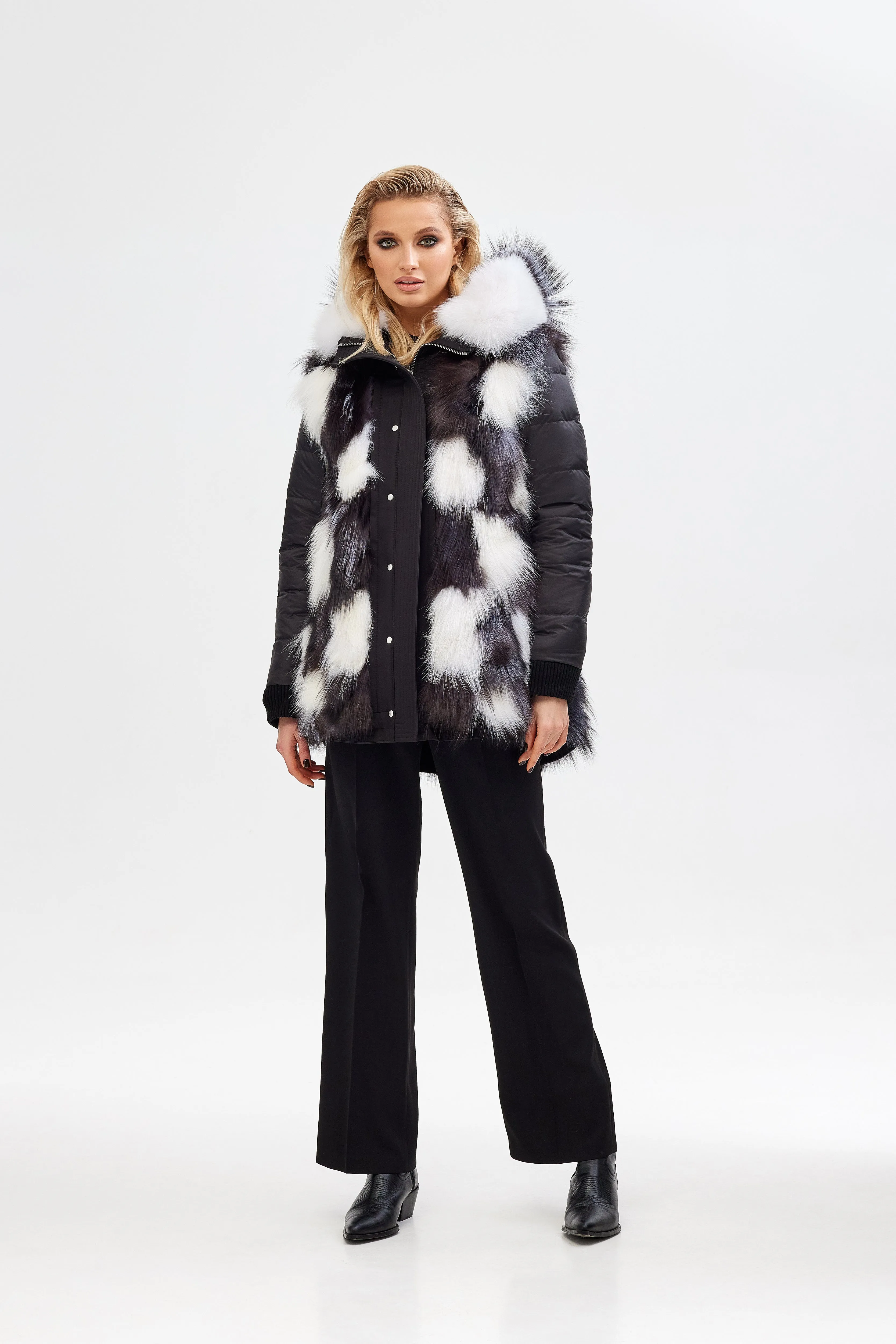 Messa Parka - Silver & White