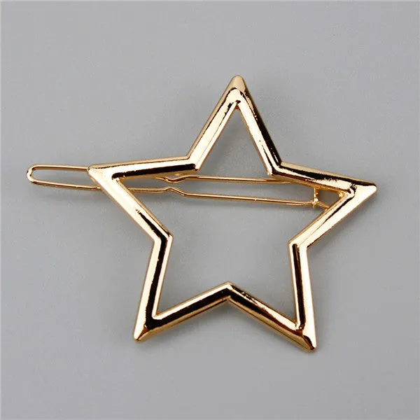 Metal Ponytail Holder with Star/Pentagramme Hairclips women hair accessories for a half-up hairstyle Free Shipping