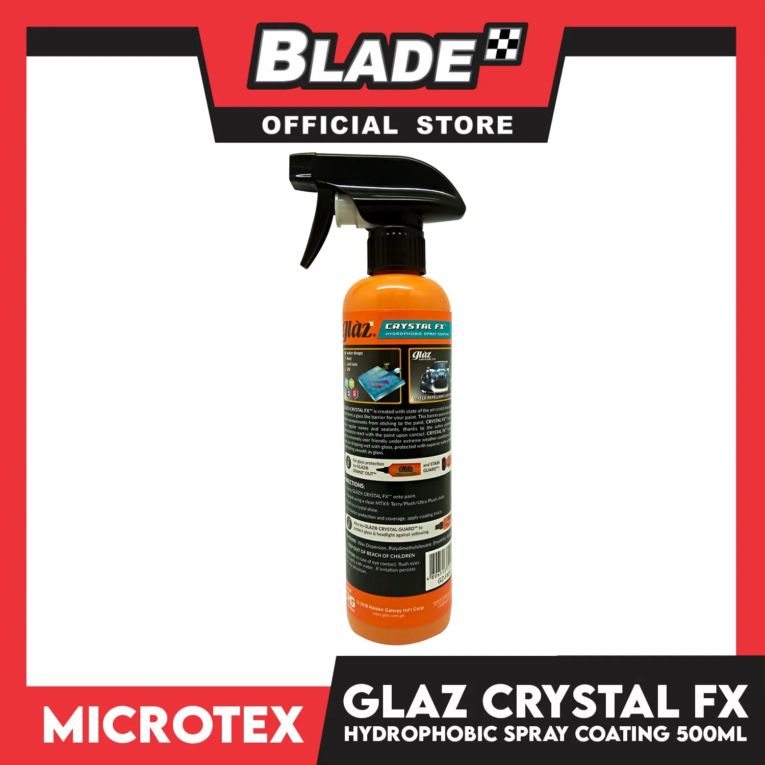 Microtex Glaz Cyrstal FX Hydrophobic Spray Coating GZ-FX250 250ml