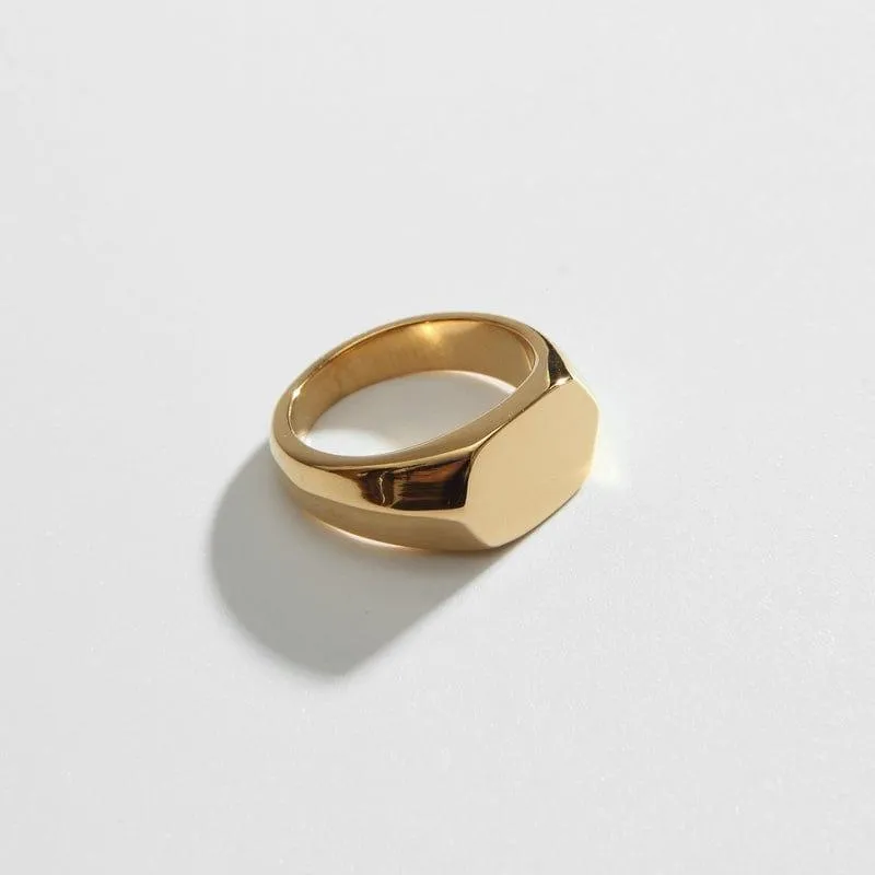 Mini Hexagon Signet Ring