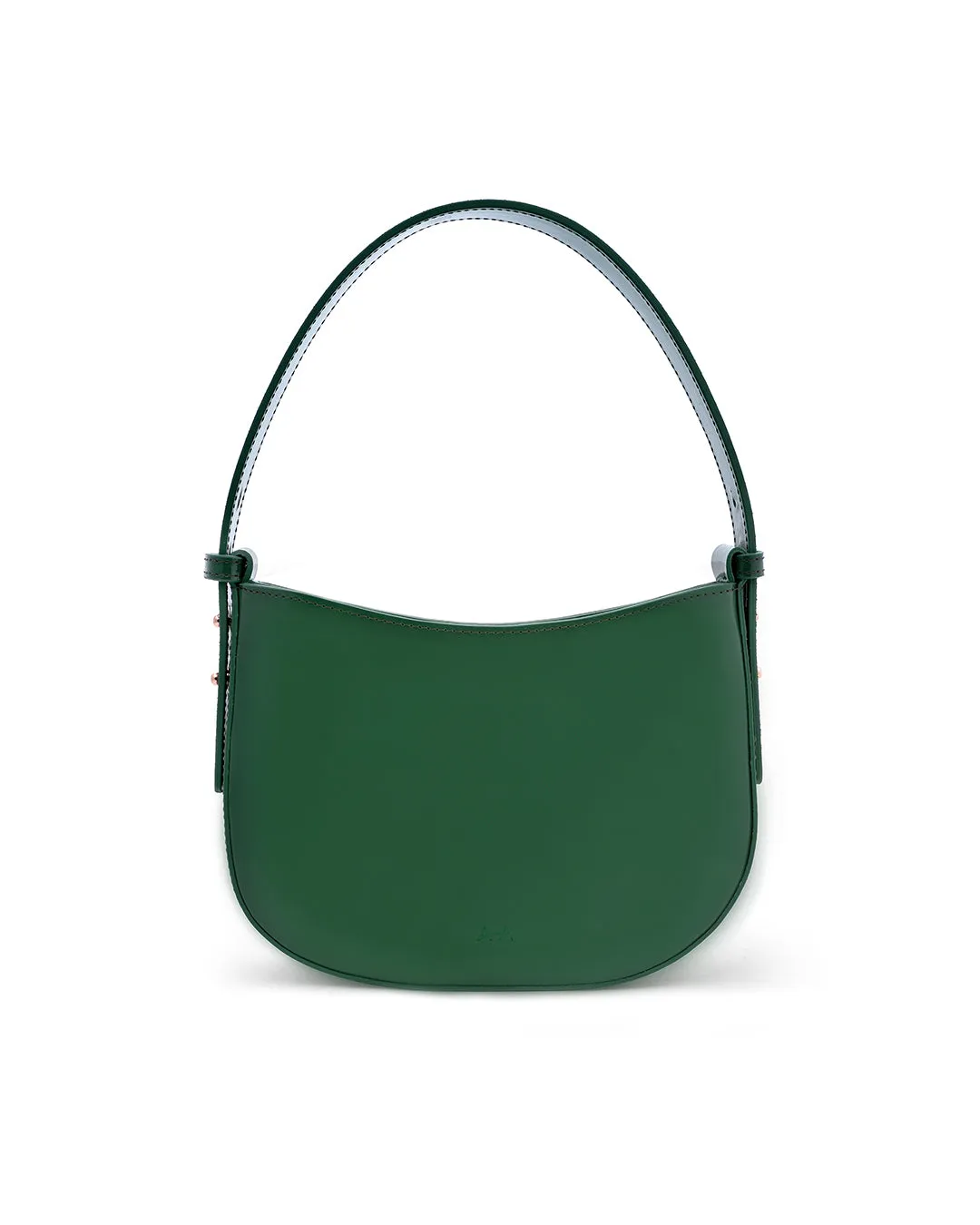 Mio Green Semi Patent Leather Shoulder Bag