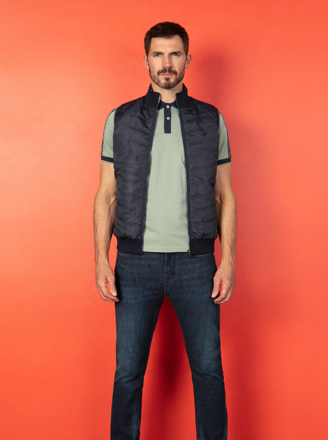 Mish Mash Perimeter Gilet Navy
