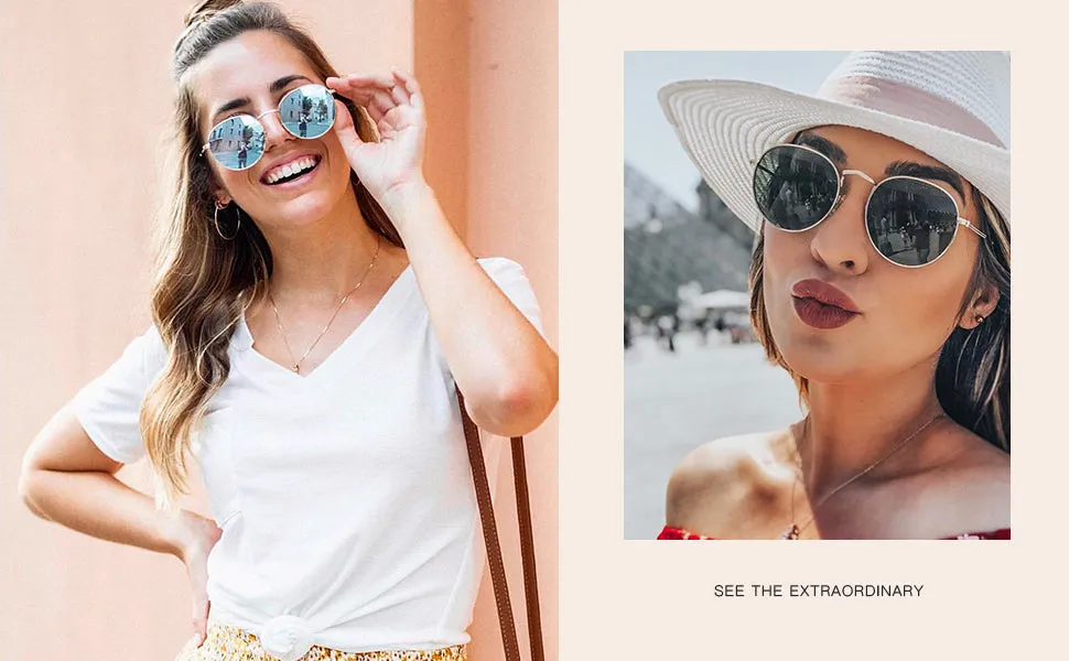 New in box with carry bag! SOJOS Round Polarized Sunglasses for Women Men Classic Vintage Retro Frame UV Protection