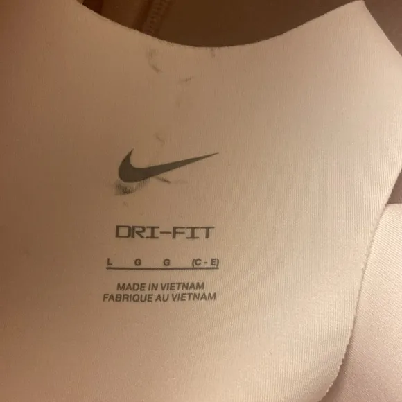 New Nike Alpha High-Support Padded Zip-Front Sports Bra Size Large Nude Pink