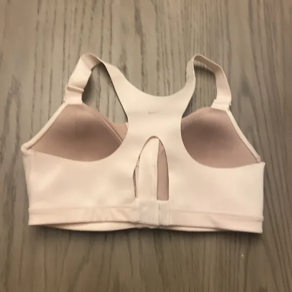 New Nike Alpha High-Support Padded Zip-Front Sports Bra Size Large Nude Pink
