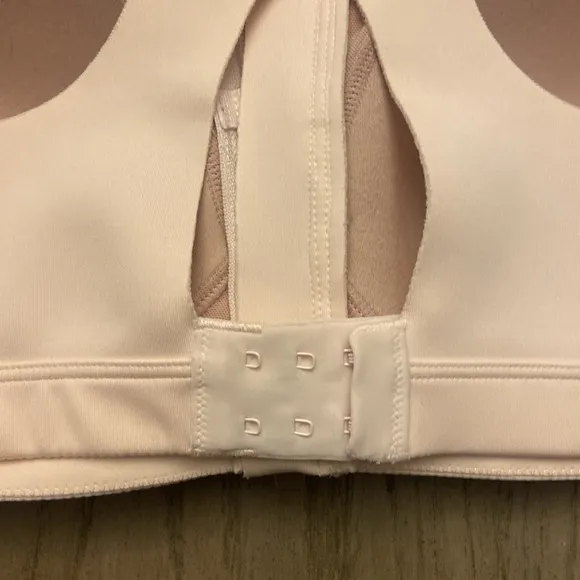 New Nike Alpha High-Support Padded Zip-Front Sports Bra Size Large Nude Pink