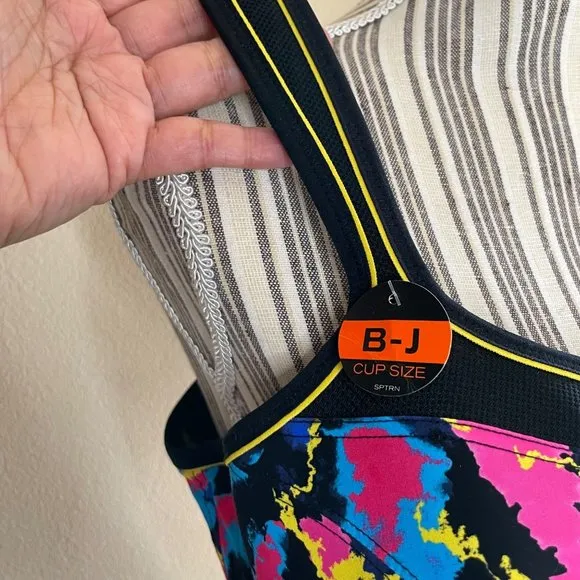 New Panache High Impact Wired Padded Sports Bra Mesh Colorful Size 40GG