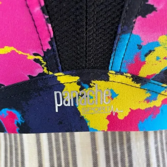 New Panache High Impact Wired Padded Sports Bra Mesh Colorful Size 40GG