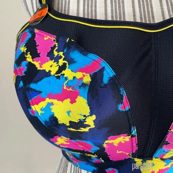 New Panache High Impact Wired Padded Sports Bra Mesh Colorful Size 40GG