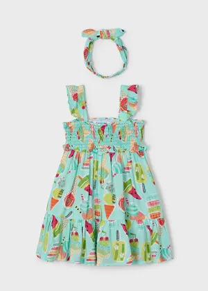 NEW SS25 Mayoral Girls Sun Dress 3939 Aqua/44