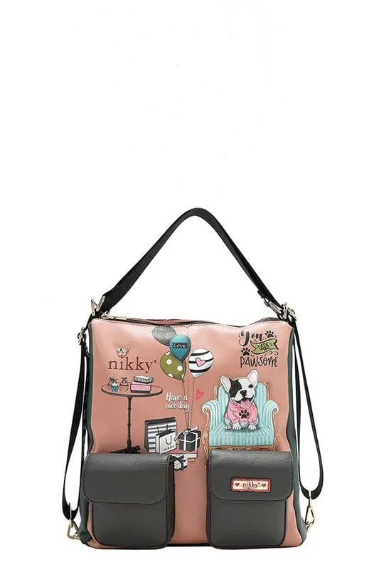 Nicole Lee USA Multifunction Adjustable Strap Eco-Leather Backpack