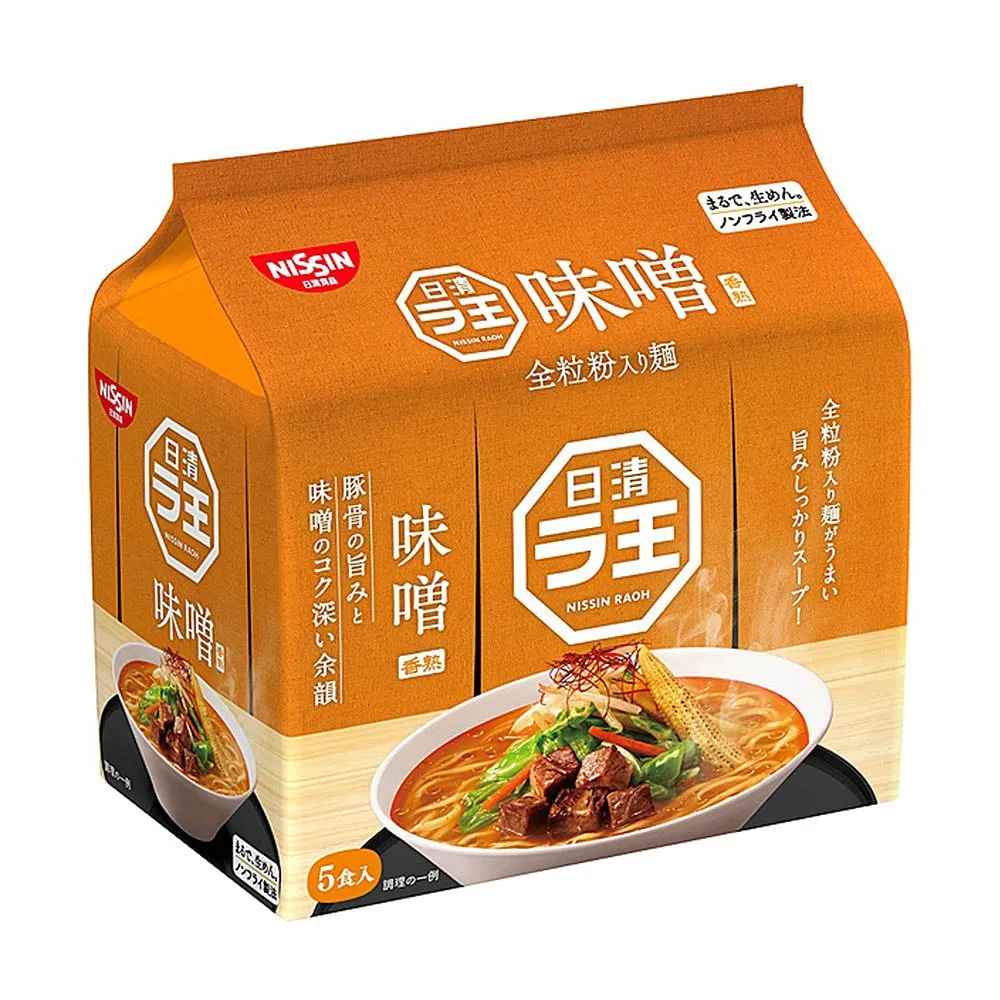 Nissin King Flavour Miso Noodles 108g - Pack of 5 Bags