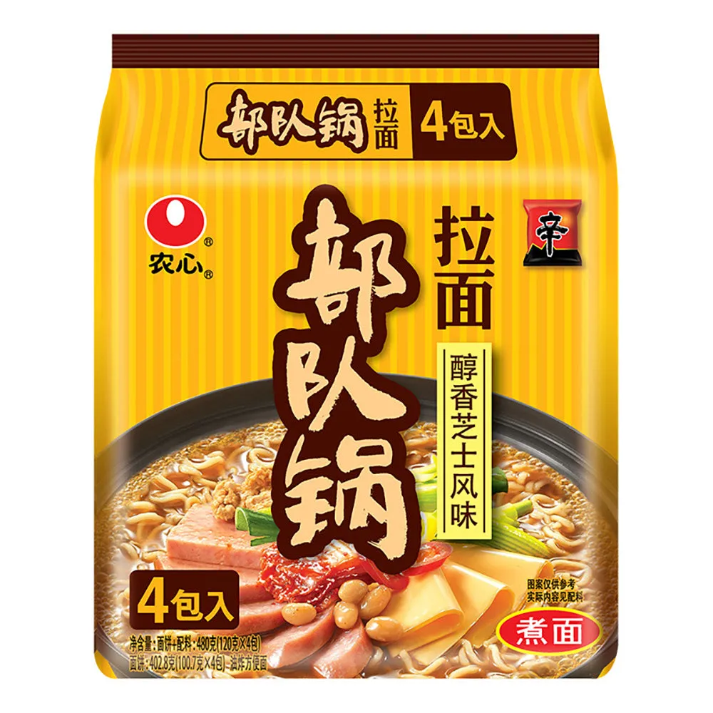 Nongshim Budae Jjigae Cheese Flavor Instant Noodles - 118g x 4 Packs