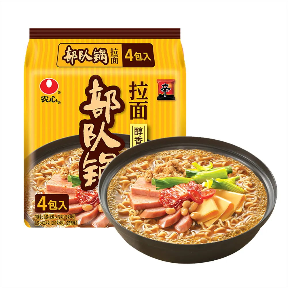 Nongshim Budae Jjigae Cheese Flavor Instant Noodles - 118g x 4 Packs