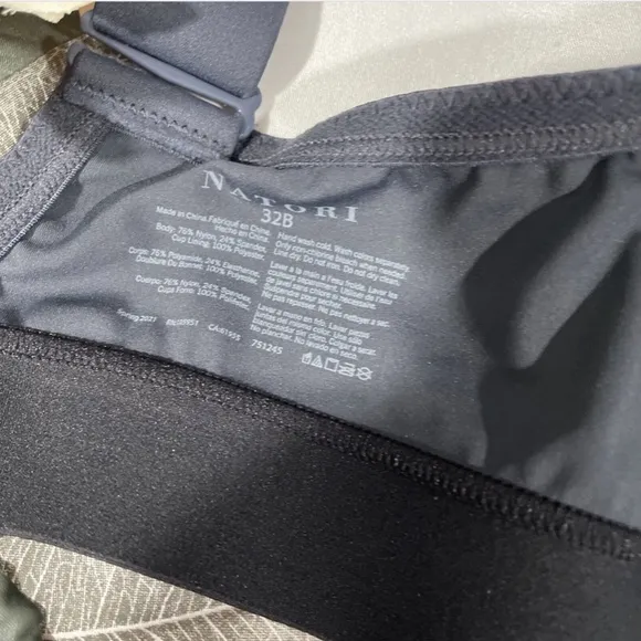 NWT Natori [ 32B ]‎ Dynamic Contour Underwire Sports Bra in India Ink