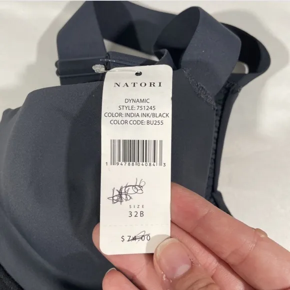 NWT Natori [ 32B ]‎ Dynamic Contour Underwire Sports Bra in India Ink