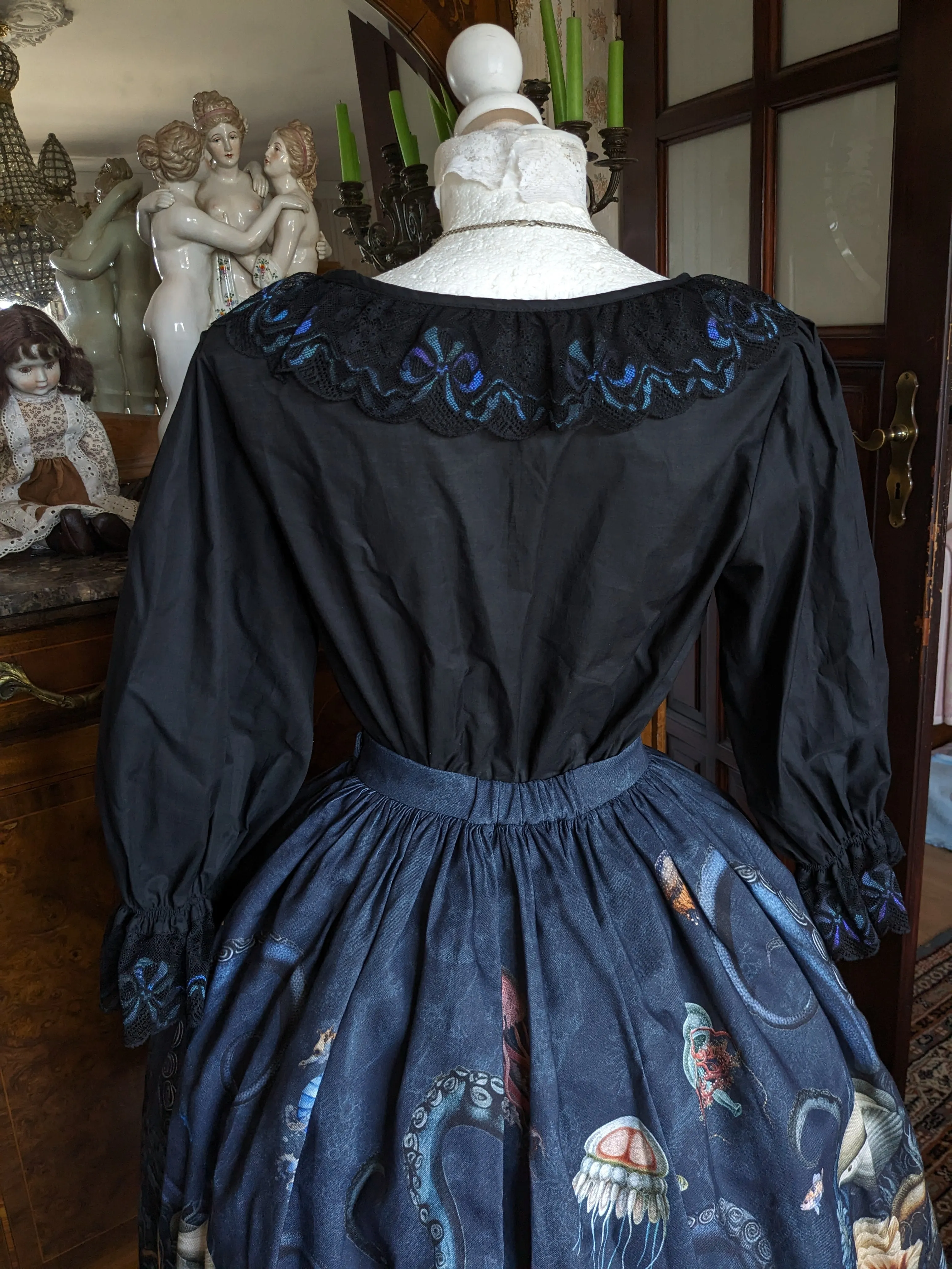 Ocean Skirt  ( Black, Sea blue, Light Blue)