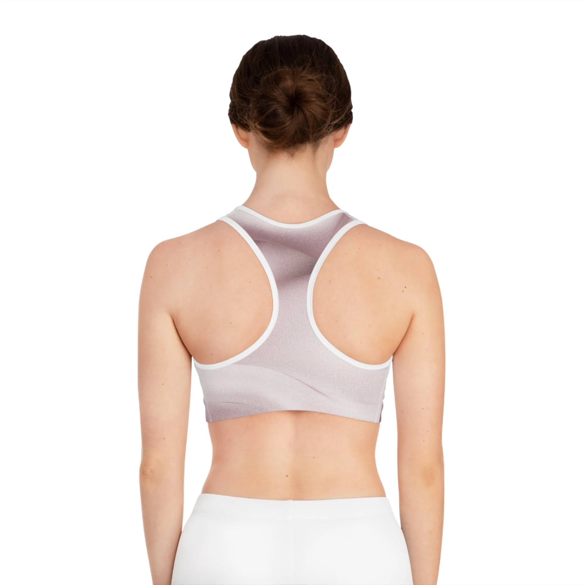 Pale Pink Abstract Sports Bra