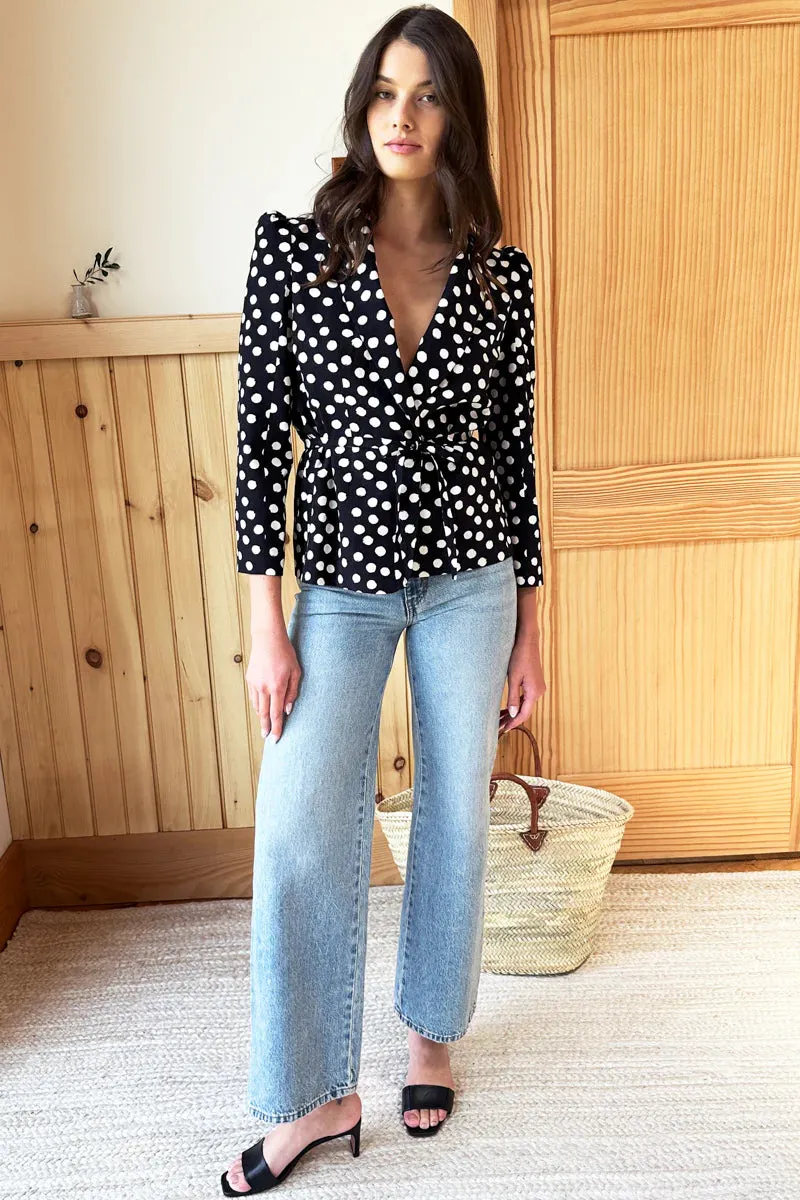 Paris Jacket - Painterly Dots Black   Ivory