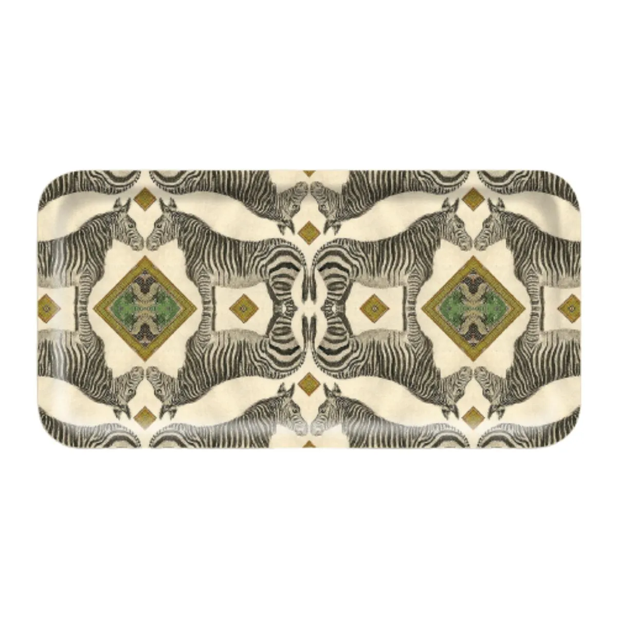 Patch NYC Zebra Rectangle Birch Wood Tray