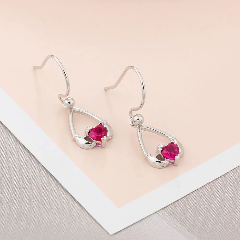 Personalized 2 Birthstones Drop Earrings
