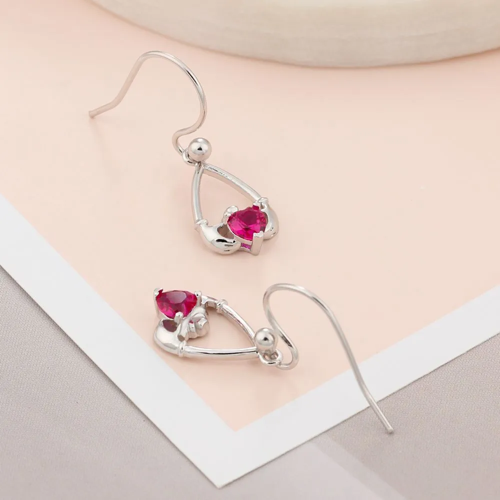 Personalized 2 Birthstones Drop Earrings