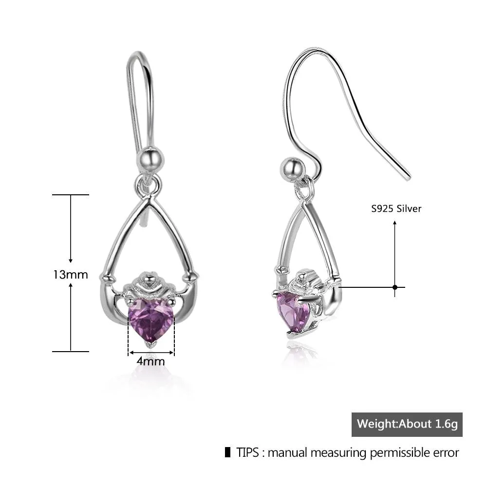 Personalized 2 Birthstones Drop Earrings
