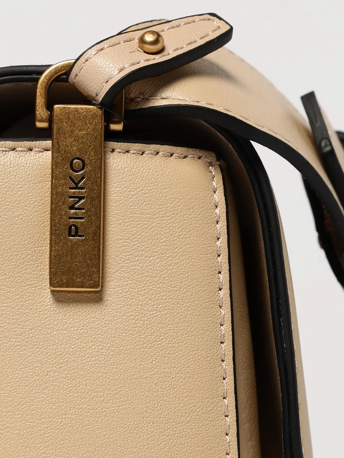 Pinko Crossbody Bags Woman Beige