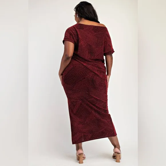 Plus Size Valentine Set 💌 KNIT SHORT SLEEVE TOP AND SKIRT SET