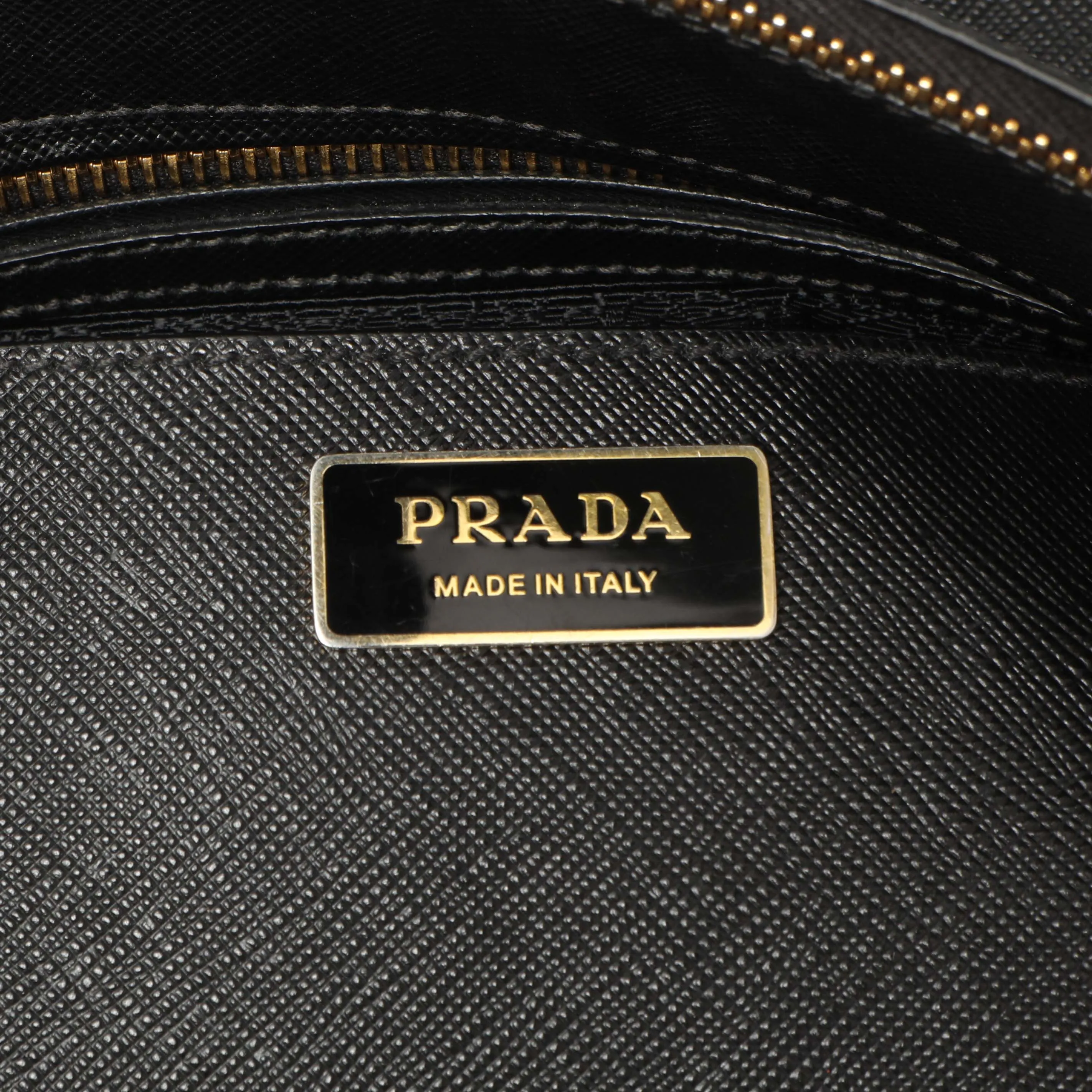 Prada Black Saffiano Medium Galleria Double Zip Tote