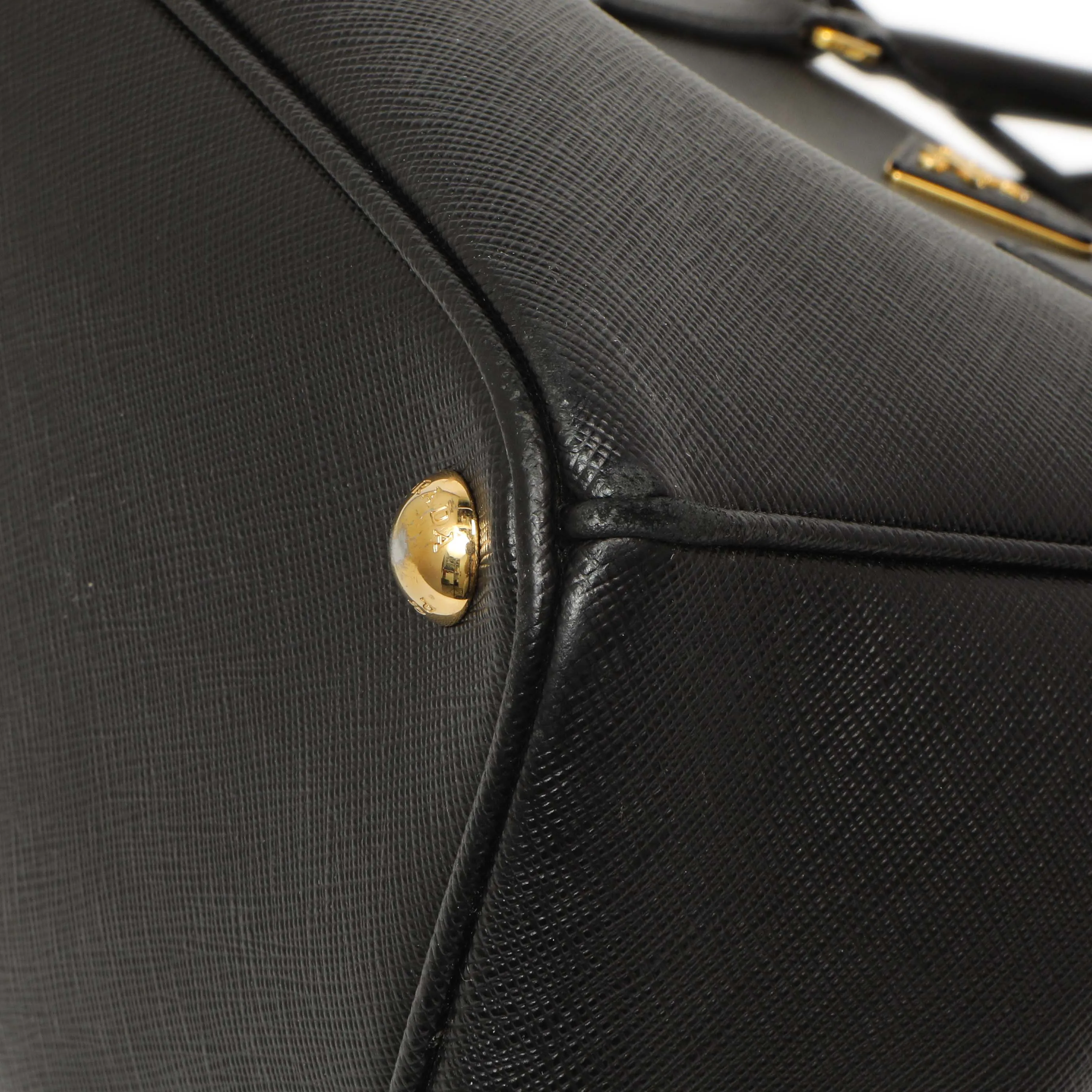Prada Black Saffiano Medium Galleria Double Zip Tote