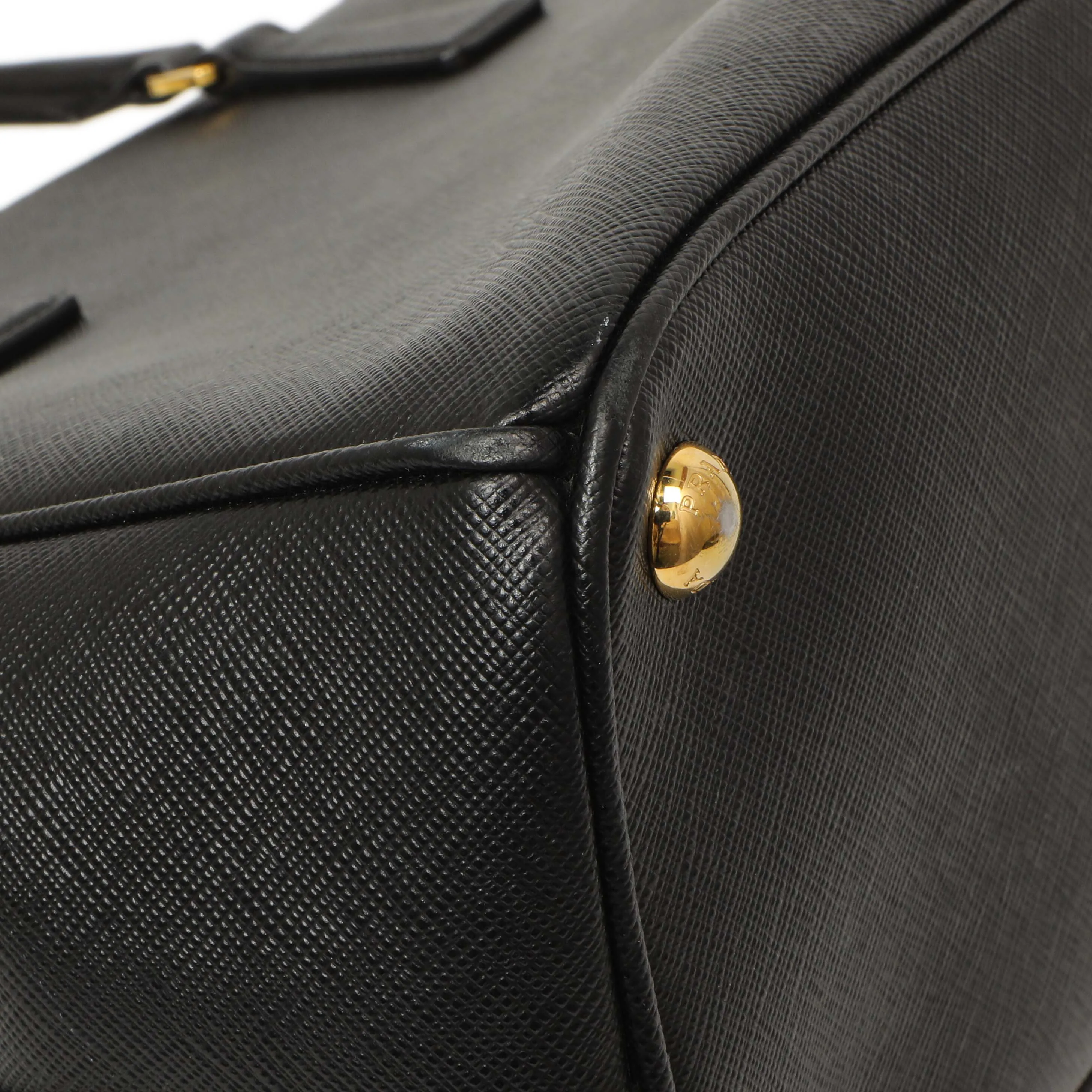Prada Black Saffiano Medium Galleria Double Zip Tote