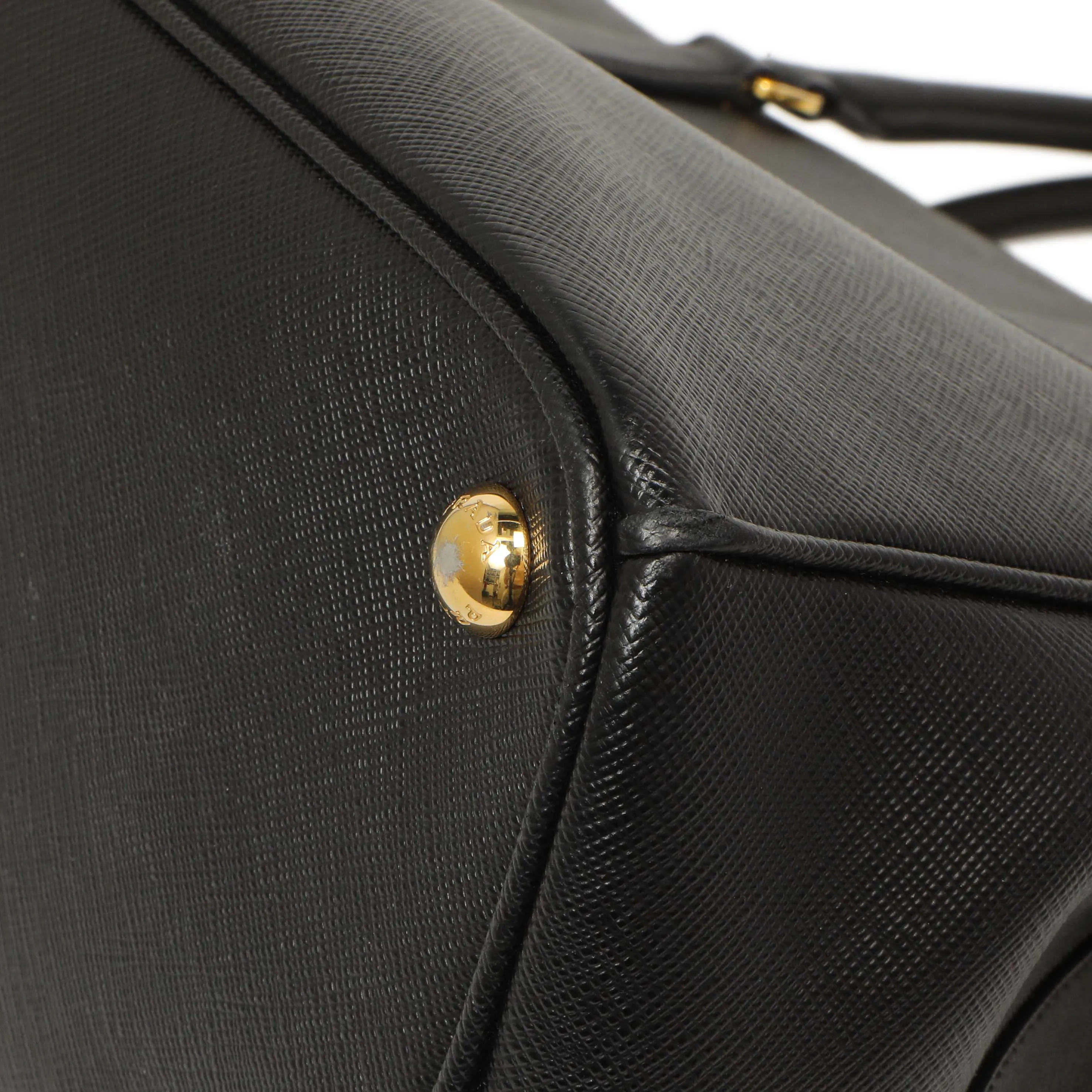 Prada Black Saffiano Medium Galleria Double Zip Tote