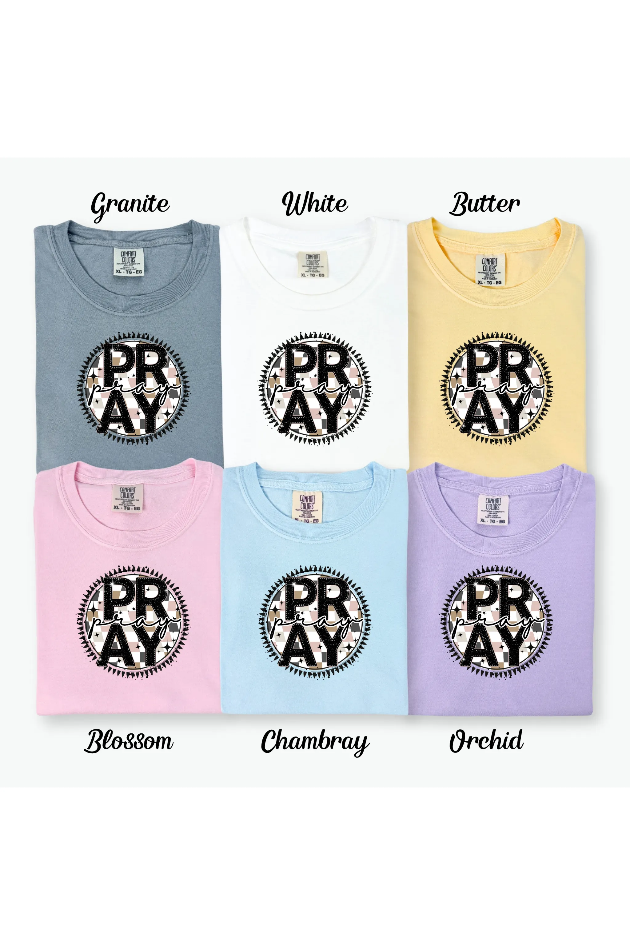 Pray Checkered Circle Tee