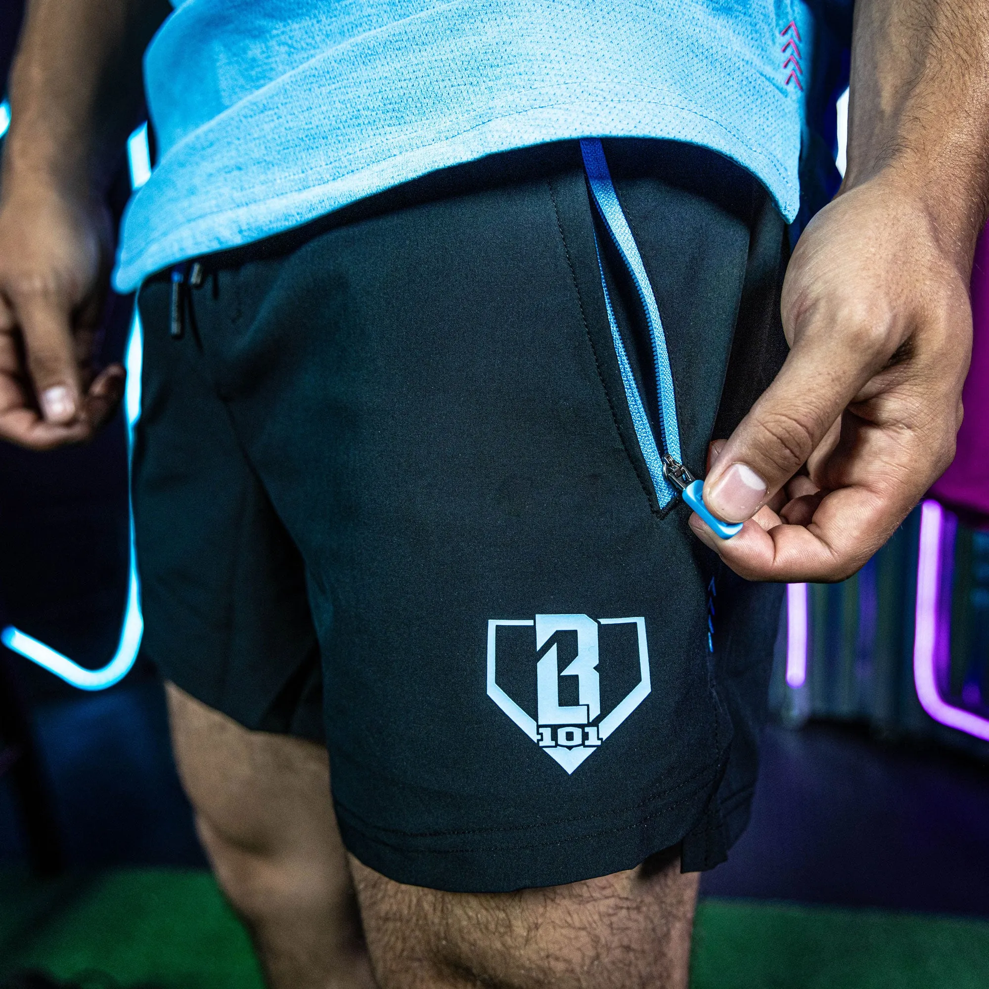 Pro Series Shorts V2 with Liner - Black/Light Blue