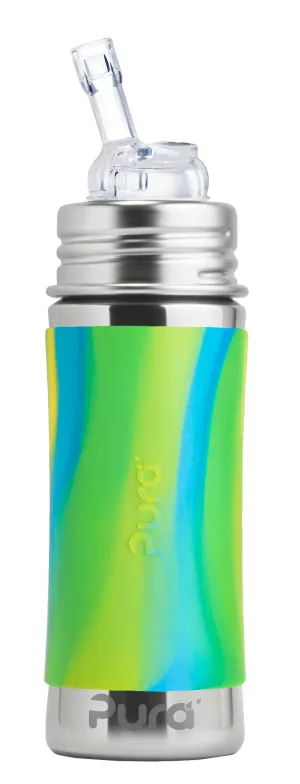 Pura Kiki 325ml Natural Straw Bottle with Sleeve