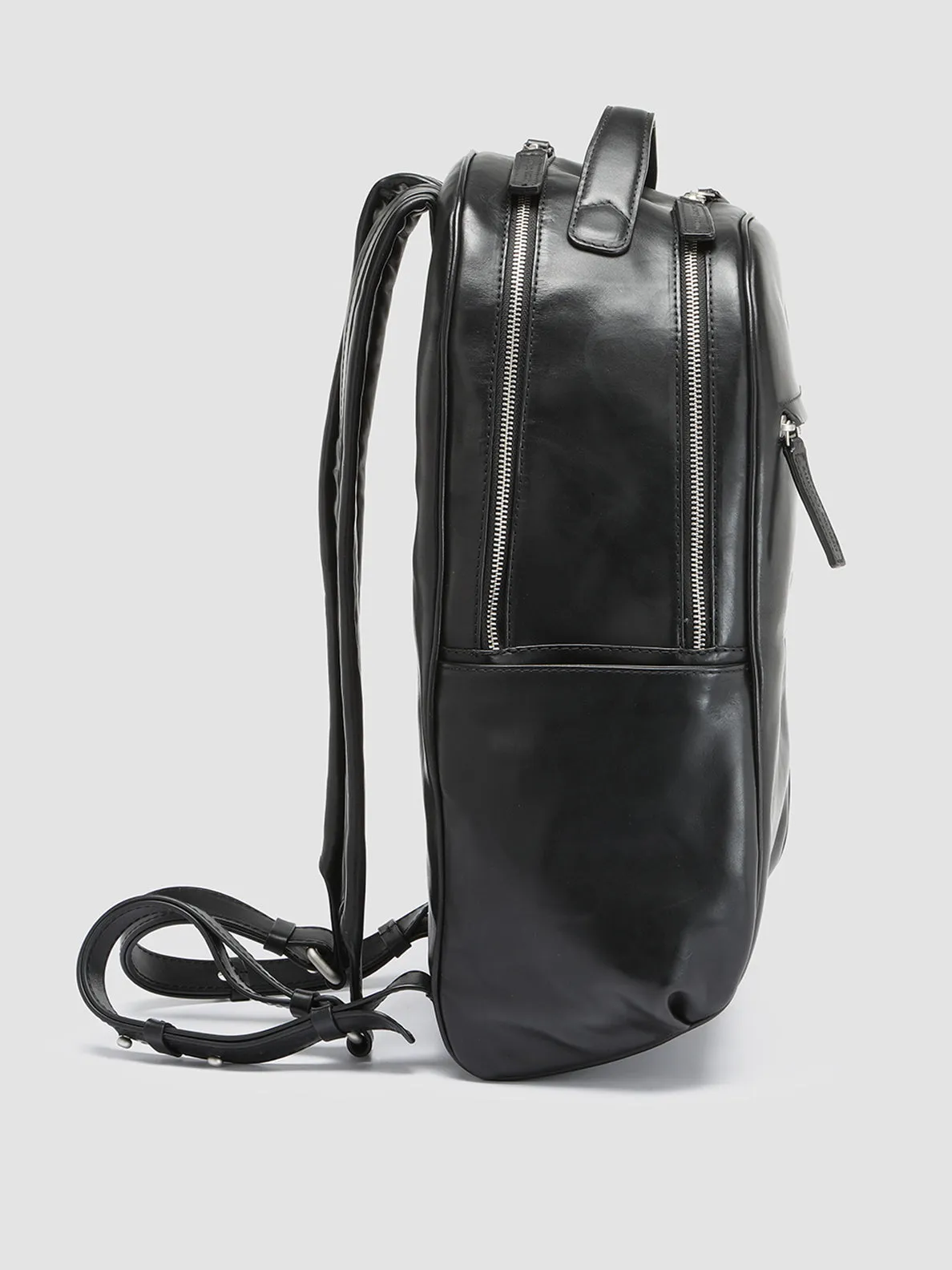 QUENTIN 012 - Black Leather Backpack