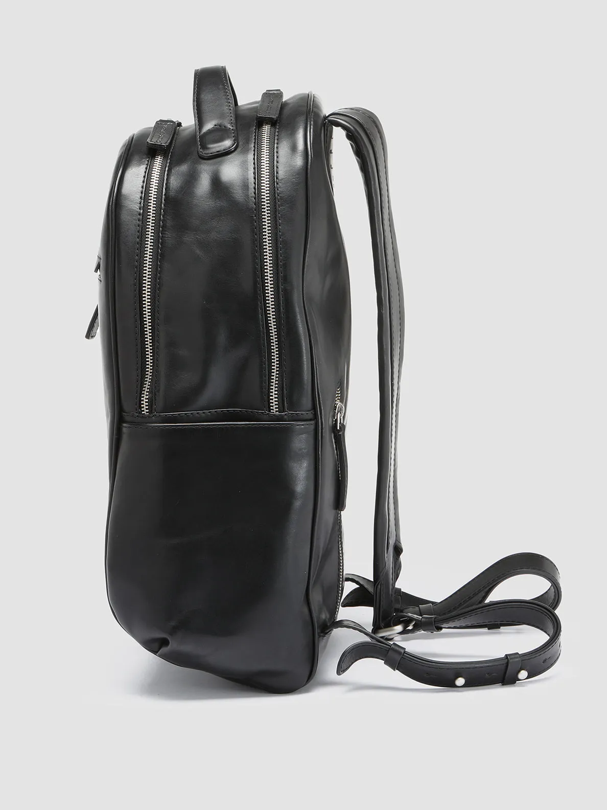 QUENTIN 012 - Black Leather Backpack