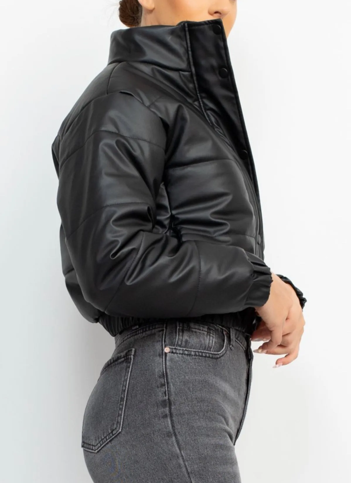 Quilted Button/Zip Up Puffer Women's Coat