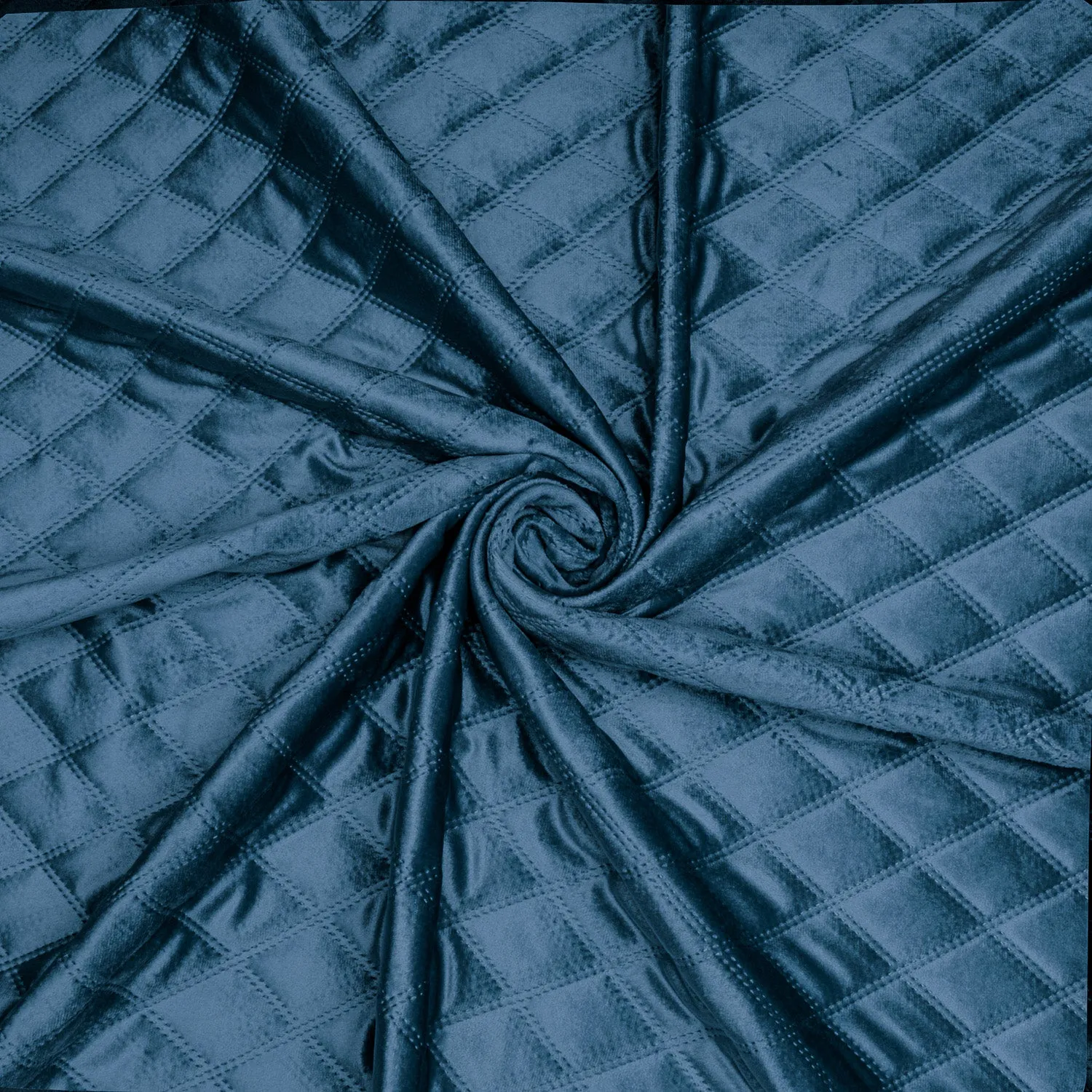 Quilted Velvet Pacific Blue
