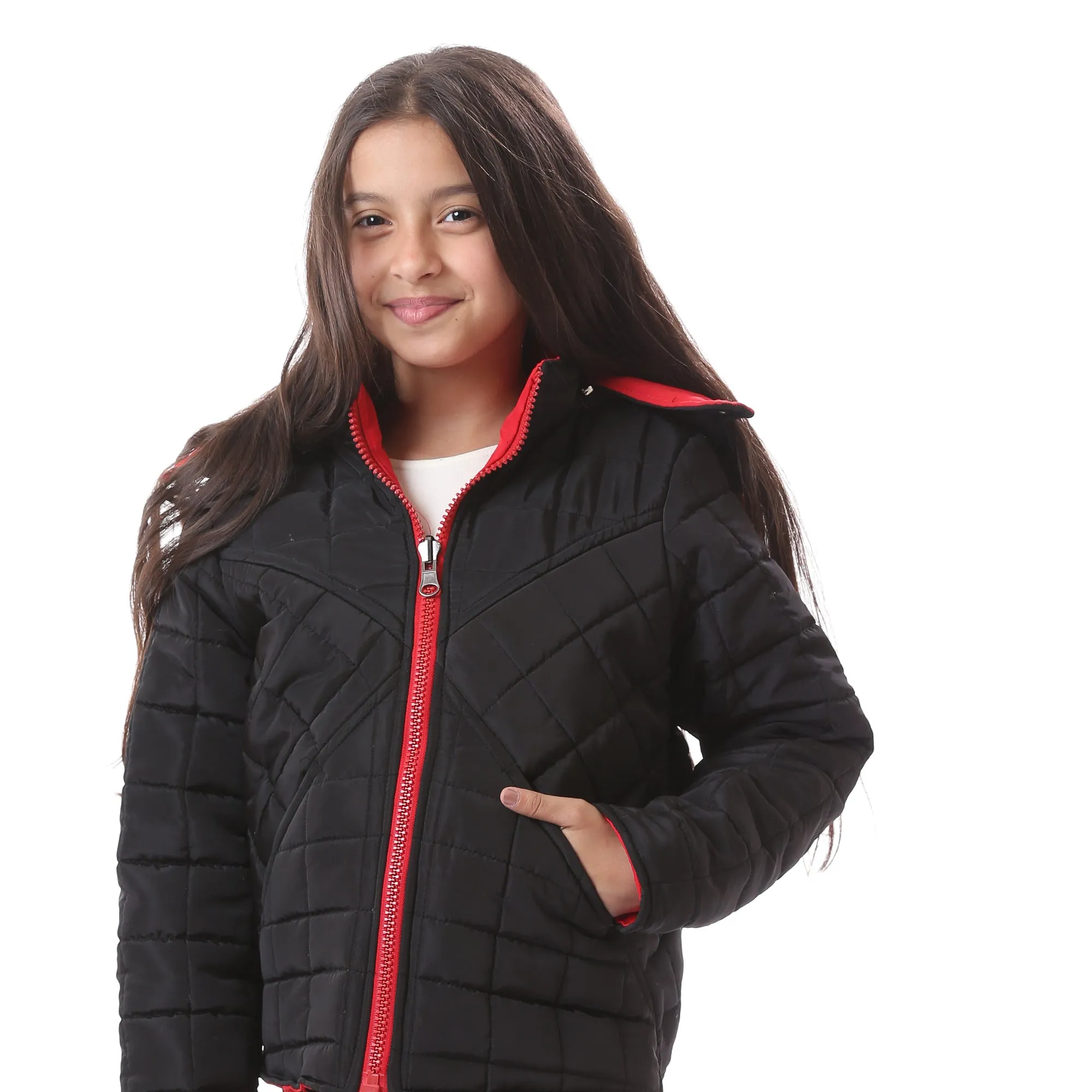 quilted_double_face_girls_jacket_with_adjustable_hood_-_black_-_red