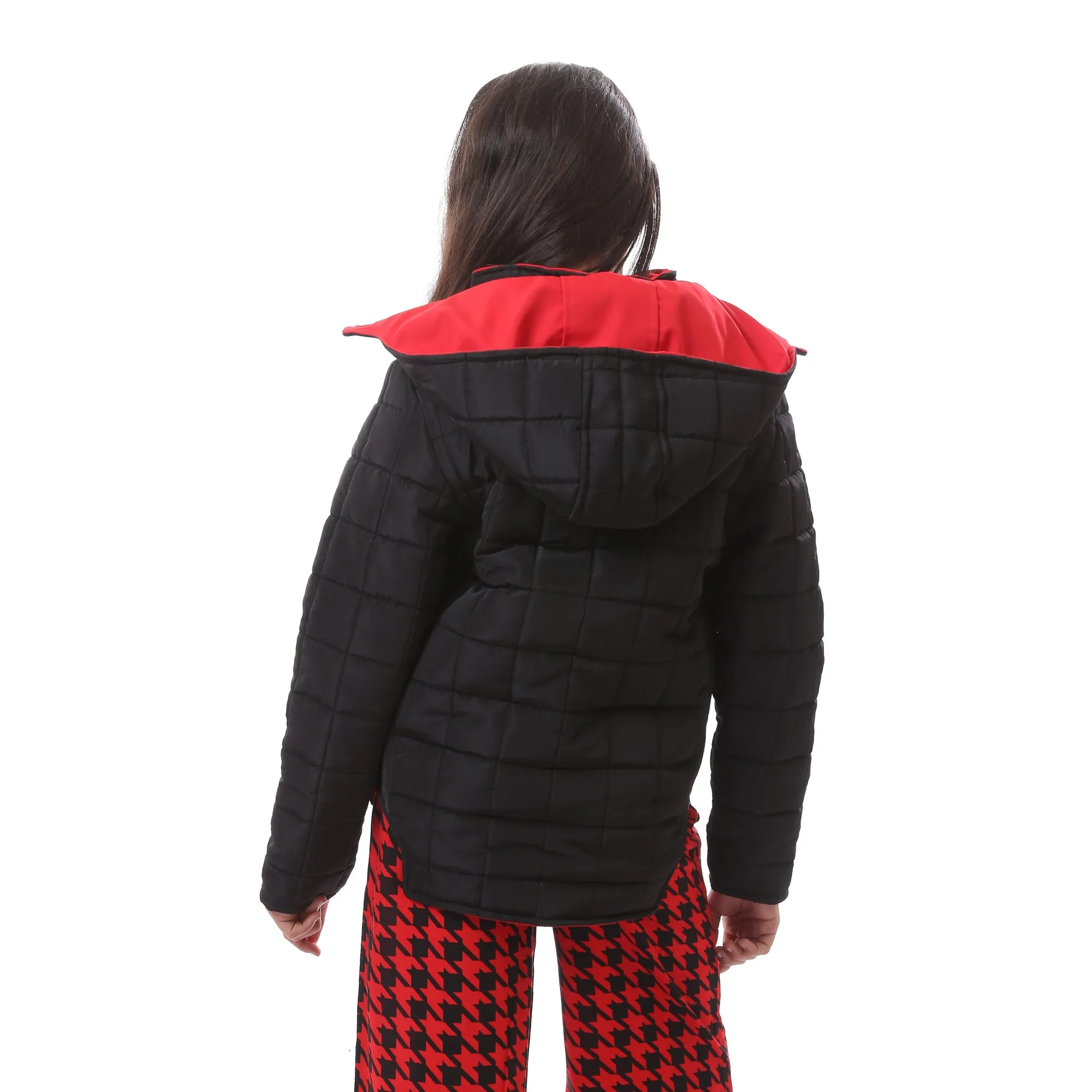 quilted_double_face_girls_jacket_with_adjustable_hood_-_black_-_red