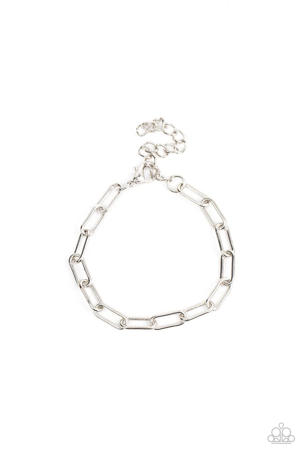"Lit Locomotion" Men's Silver Metal Unisex Clasp Bracelet
