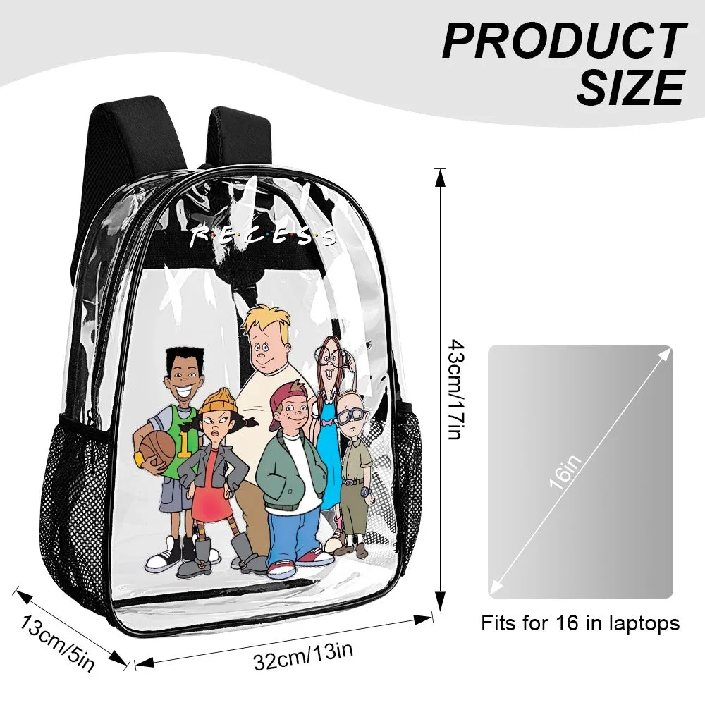 Recess Friends Logo Transparent Backpack 17 Inch