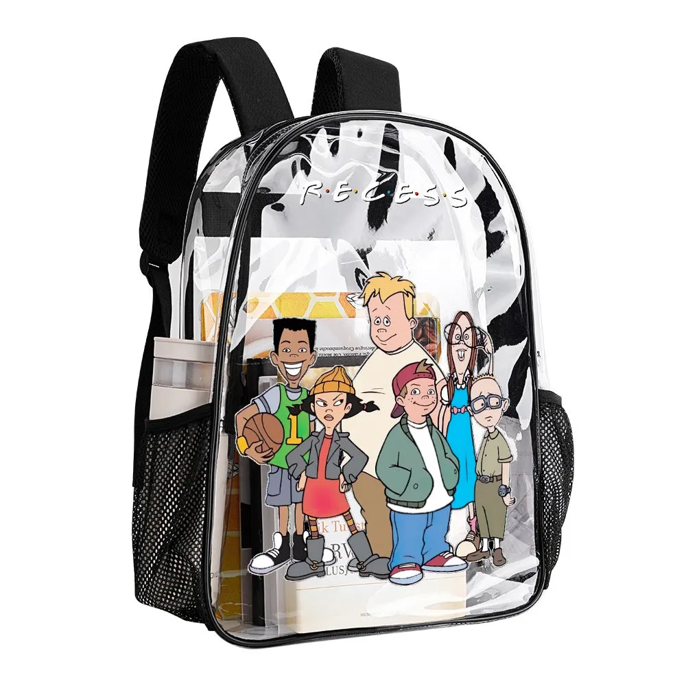 Recess Friends Logo Transparent Backpack 17 Inch
