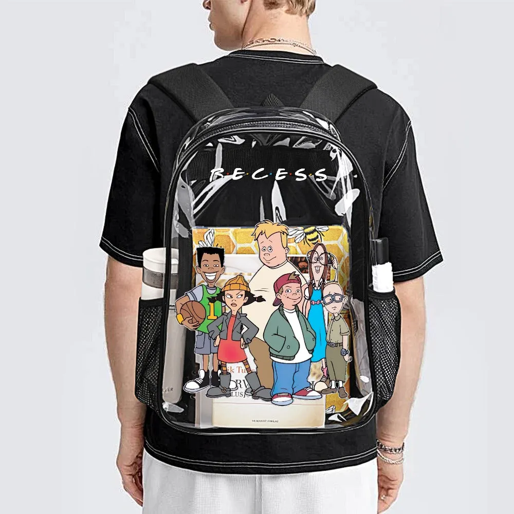 Recess Friends Logo Transparent Backpack 17 Inch