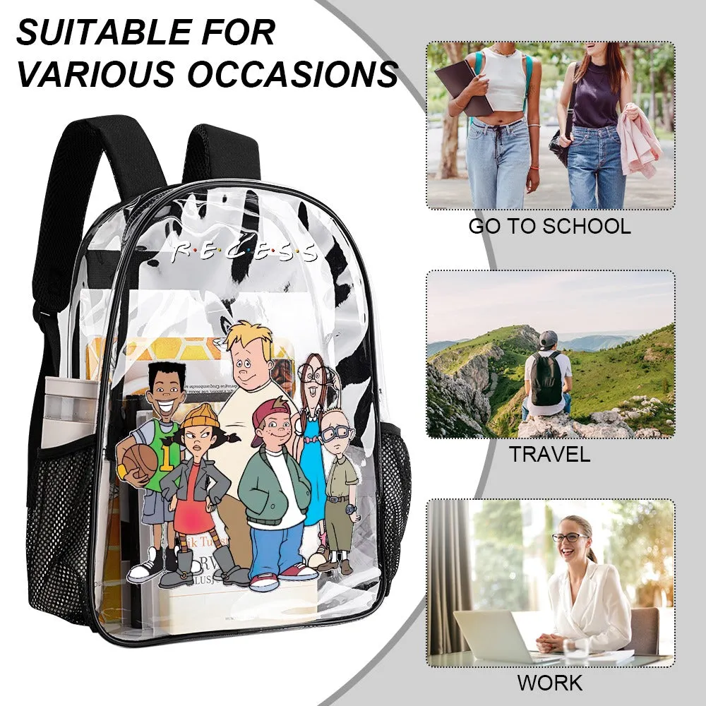 Recess Friends Logo Transparent Backpack 17 Inch