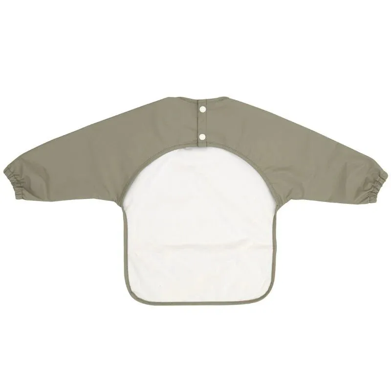 Recycled Long Sleeve Smock Bib Sage - 6M 