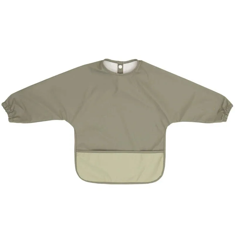 Recycled Long Sleeve Smock Bib Sage - 6M 