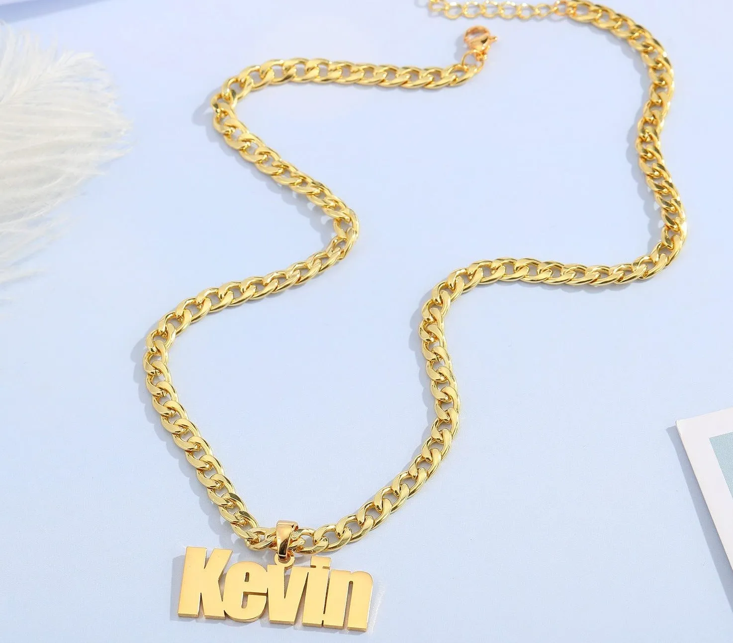 Removable Custom Name Cuban Chain Necklace